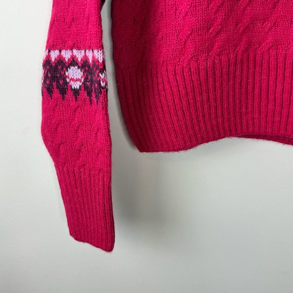 Scotch and Soda Red Cable Knit Fair Isle Sweater Pullover NEW Size Large - Picture 4 of 9